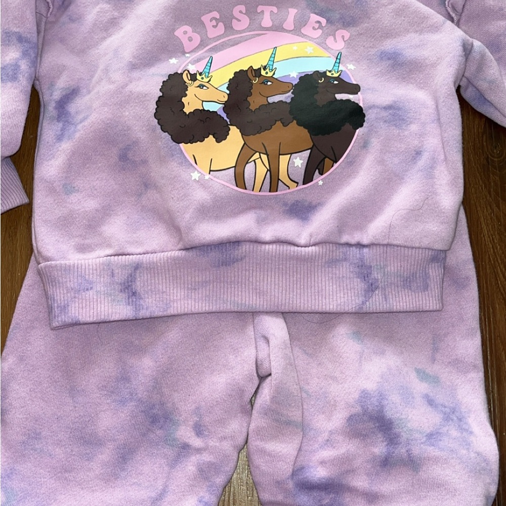Kids Unicorn Besties Matching Set - Purple
